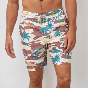 Rails "Life's A Beach" Kian Mens Surf Swim Board Shorts NWT